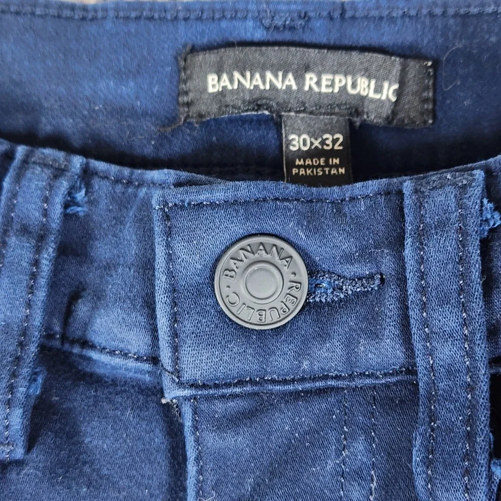 Banana Republic Pants Mens 30x32 Navy Blue Slim Stretch Chino EUC MSRP 140